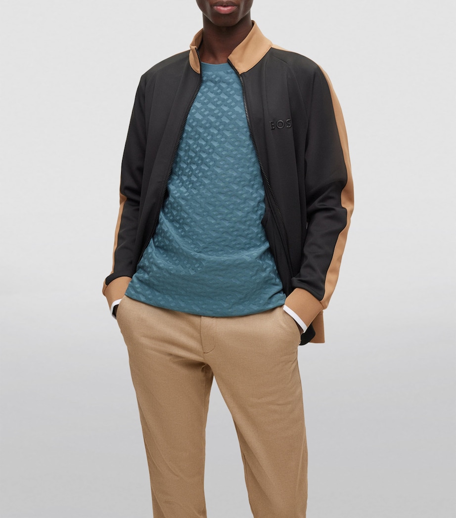 Colour-Block Zip-Up Sweatshirt 001 Image 3