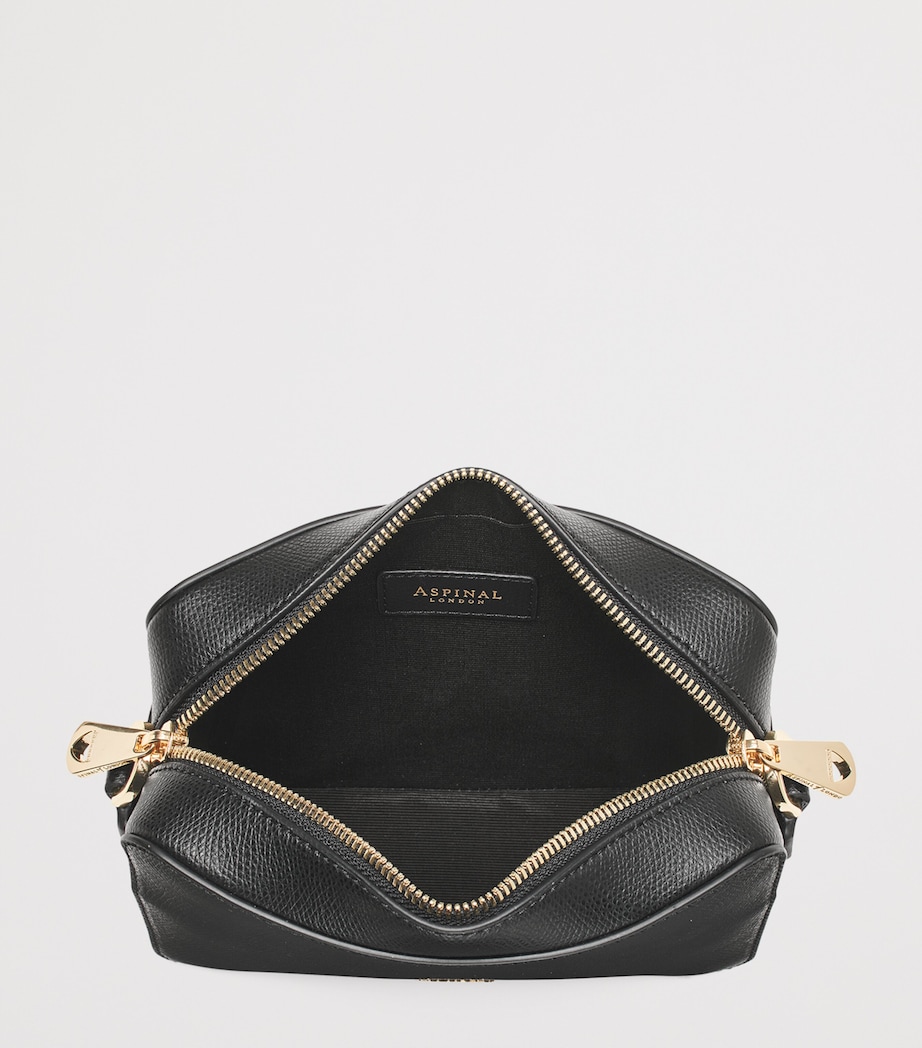 Leather Slot Weave Camera Bag BLACK Image 4