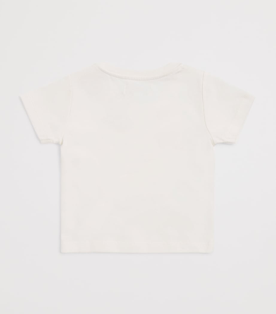 Harrods Cotton Logo T-Shirt (0-18 Months) Ivory Image 2