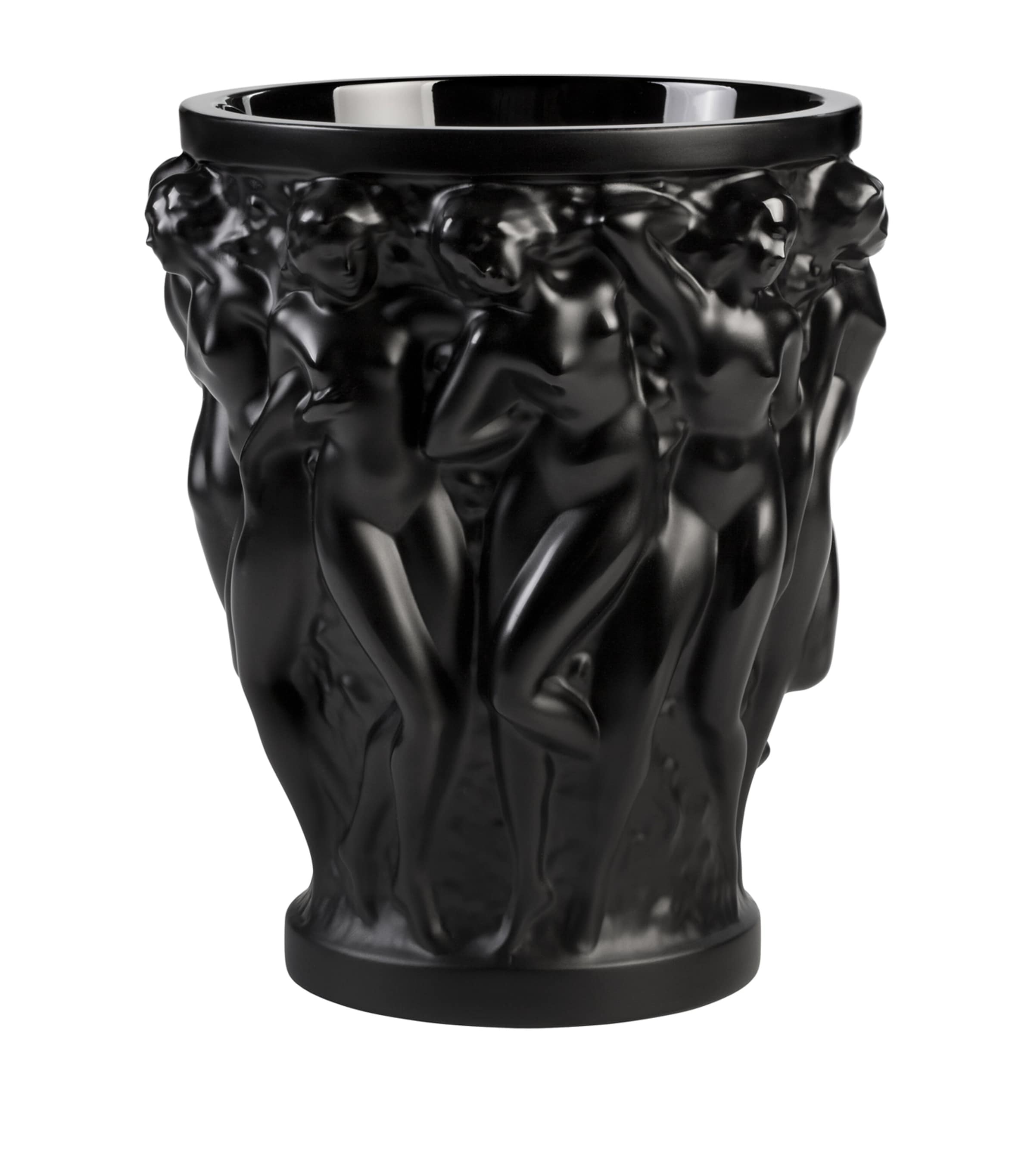 Shop Lalique Bacchantes Small Vase In Black