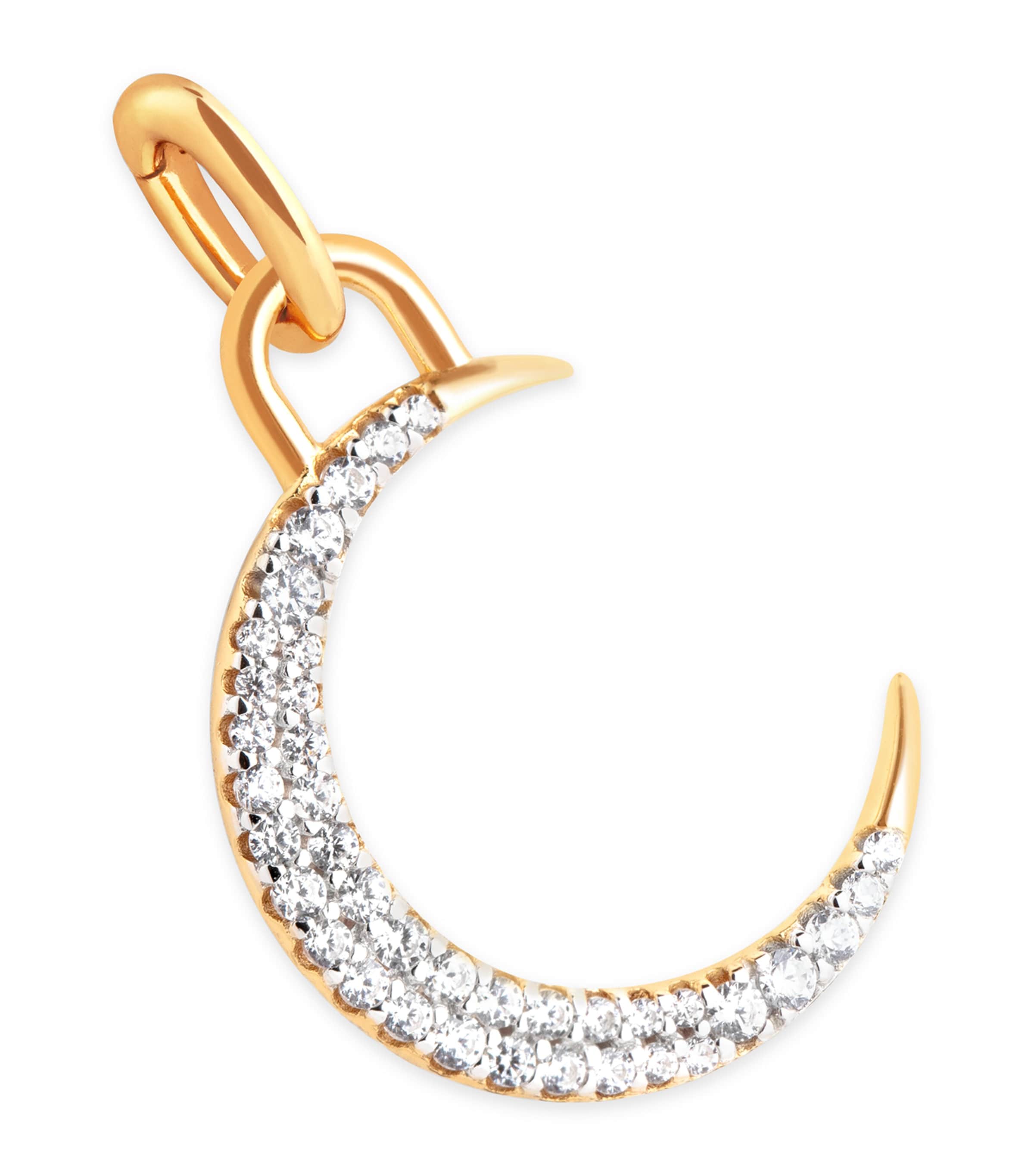 Astrid & Miyu Gold-plated Moon Talisman Charm In Gold