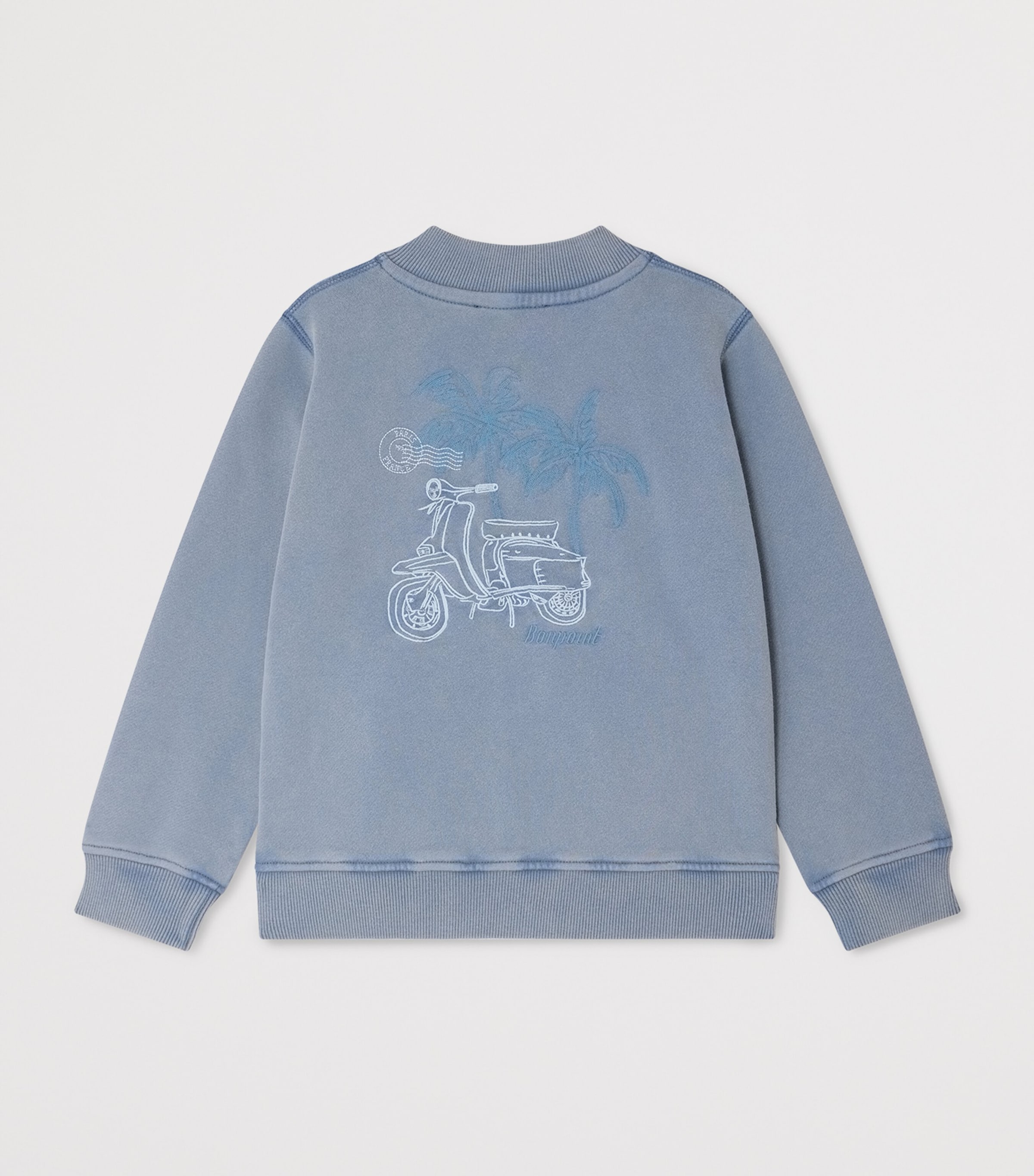 Bonpoint Cotton Loreto Bomber Jacket (10-14 Years) Upb Bleu Mer Image 2