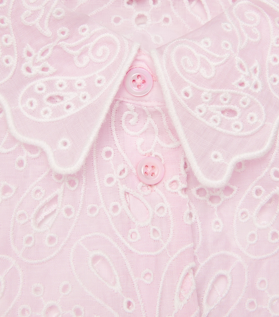 FRAME Womens The Paisley Eyelet Shirt Bubble Gum Image 6