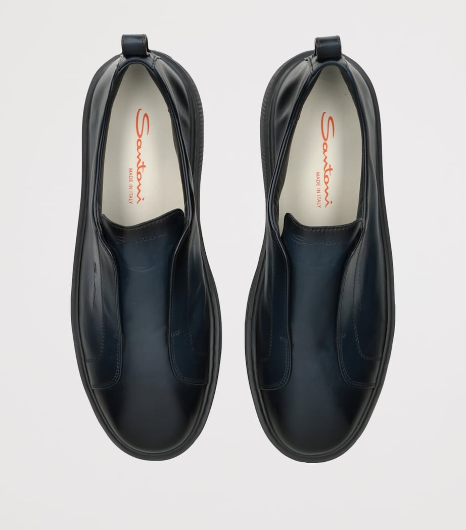 Leather Clean Icon Victory Sneakers NAVY Image 4