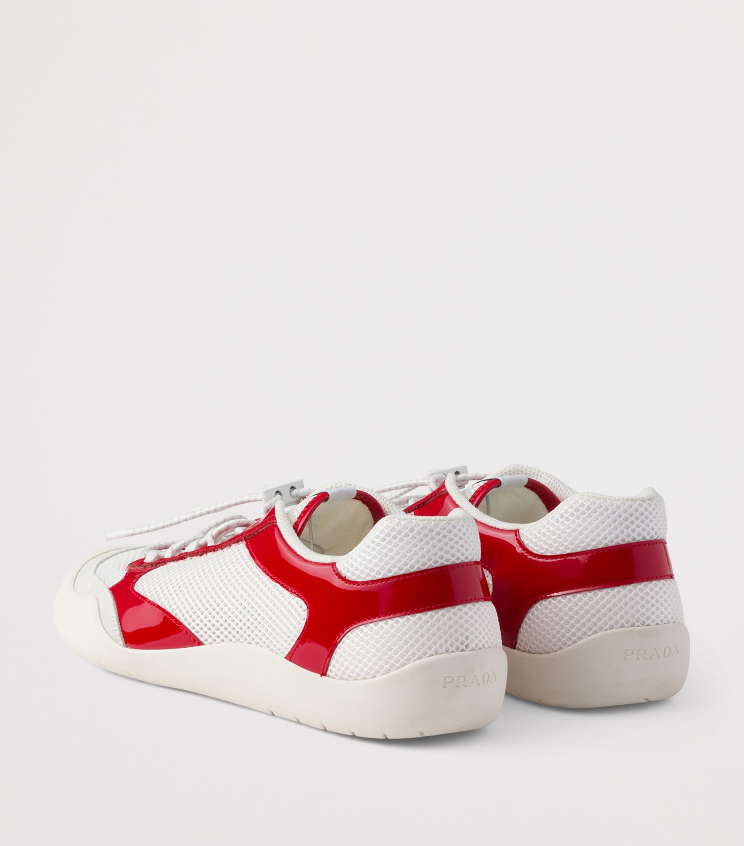Prada Red and White Patent Mesh Sneakers s-l400.jpg main image 4