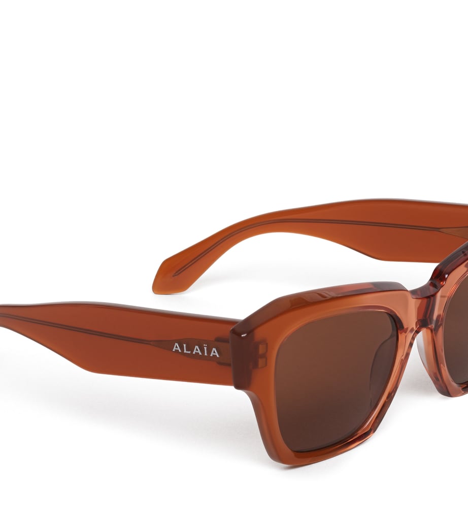 Alaïa Acetate Melted Square Sunglasses Chestnut Image 3