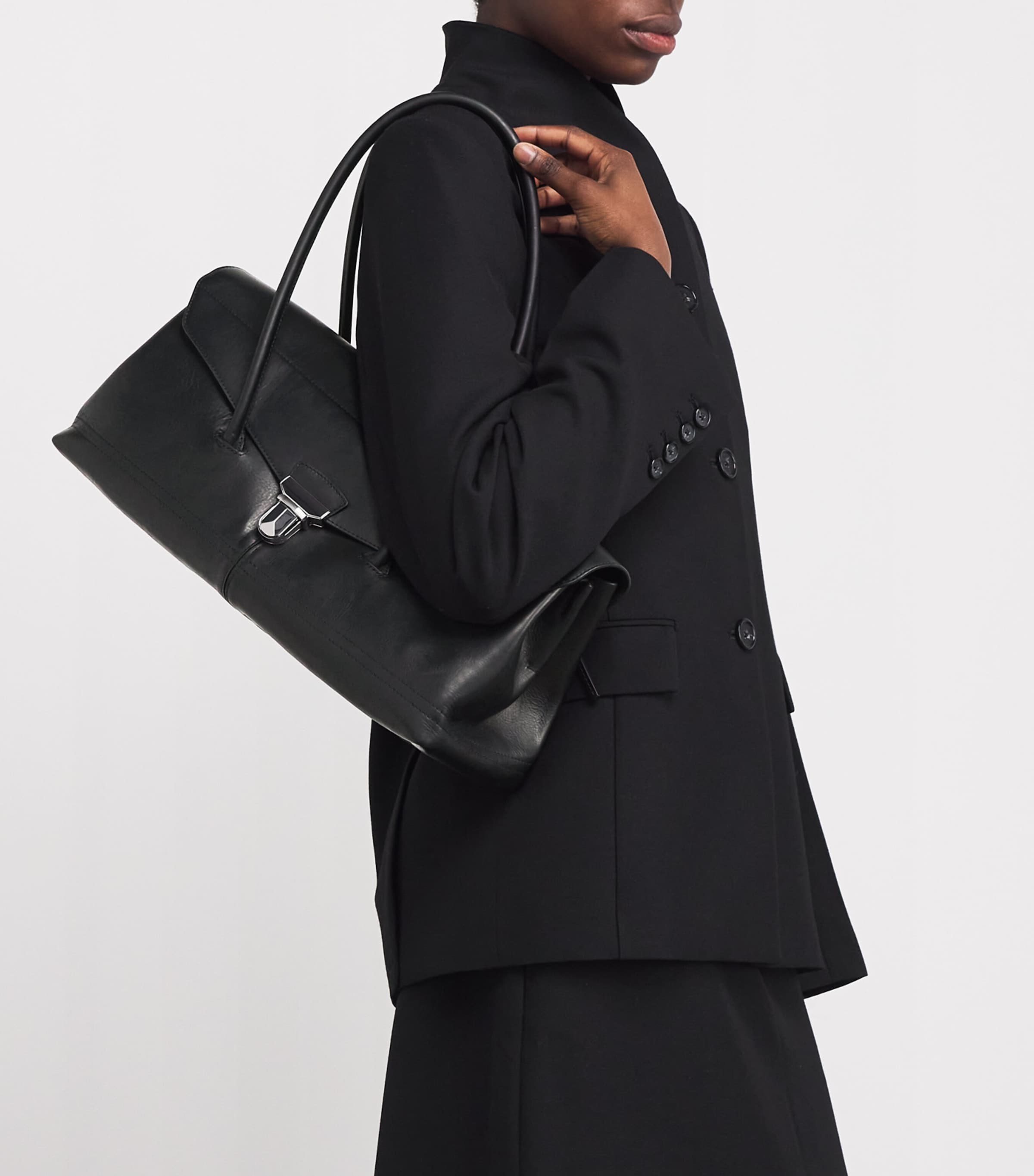 Black Medium Croissant Bag | LEMAIRE