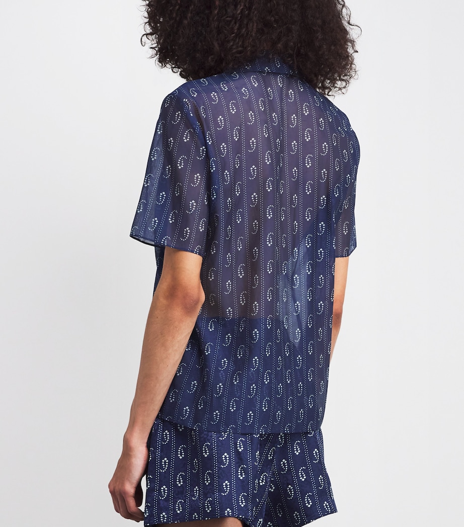 Cotton-Silk Paisley Camp Shirt 401 BLUE PAISLEY Image 4