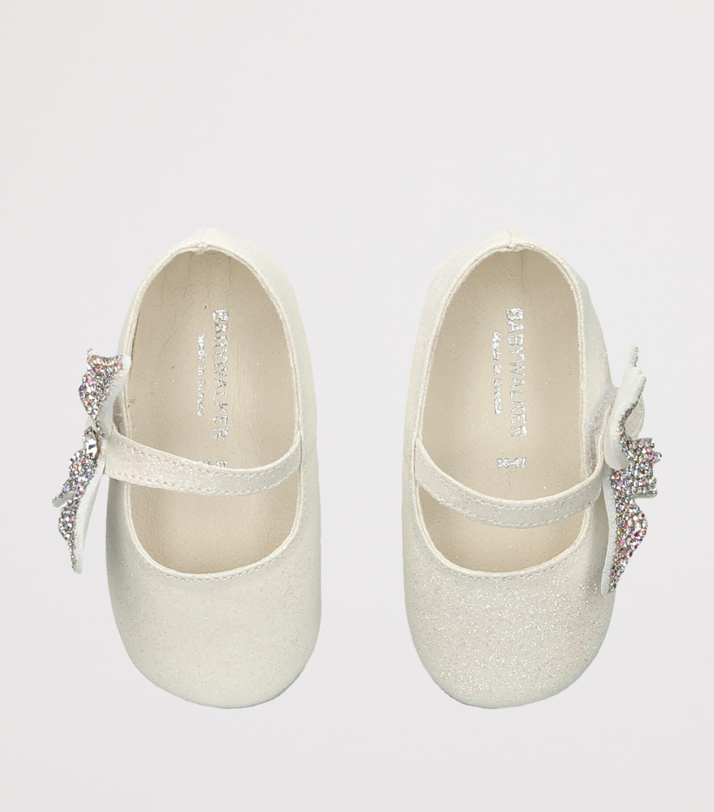 BabyWalker Crystal Butterfly Ballet Flats White Image 3