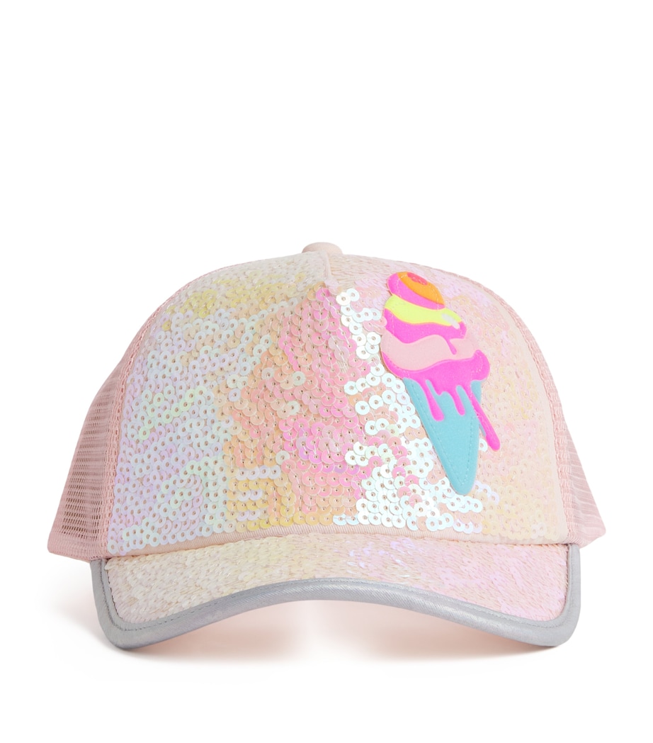 Sequinned Party Baseball Cap 45S PINK PALE Image 1