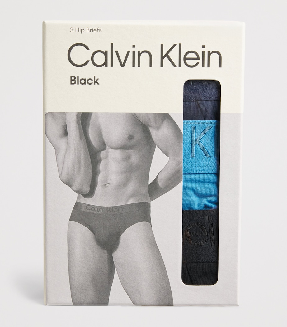 Calvin Klein Mens Hip Briefs (Pack of 3) Se/blu/blk Image 4