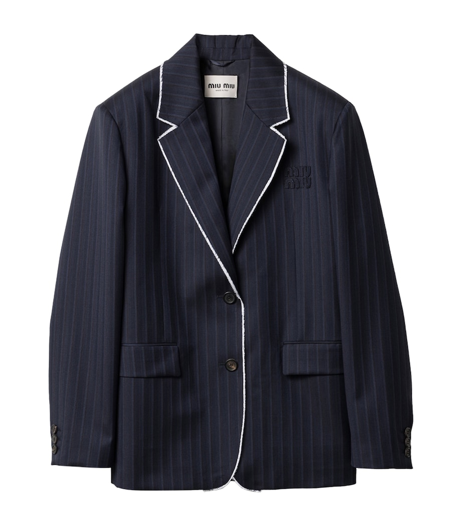 Miu Miu Womens Wool Pinstripe Blazer Image 1