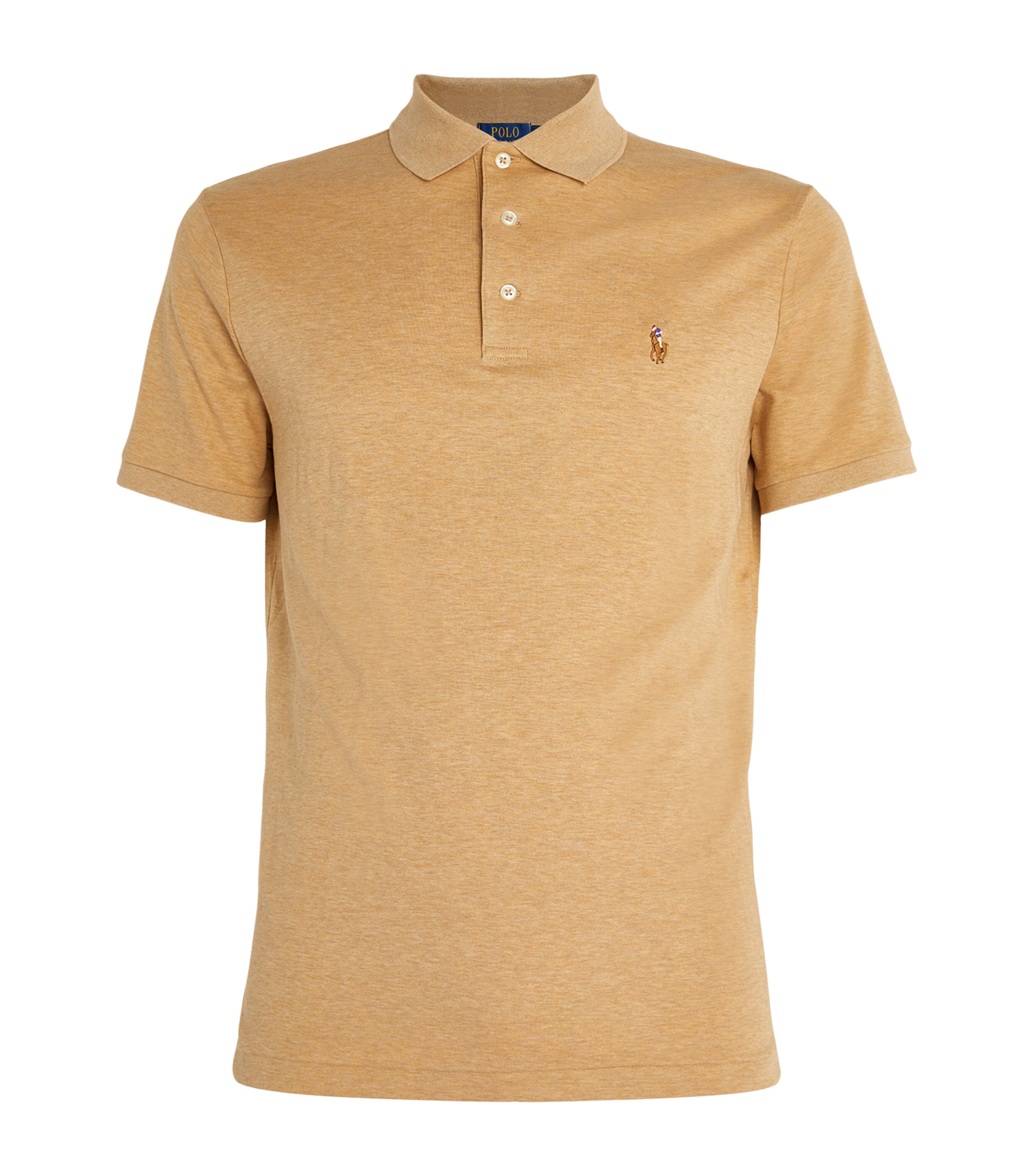 Shop Polo Ralph Lauren Cotton Custom-fit Polo Shirt In Beige