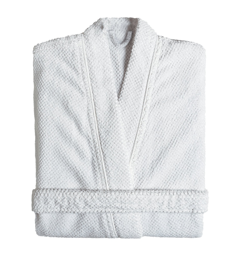 Bee Waffle Bathrobe (Small/Medium) WHITE Image 1