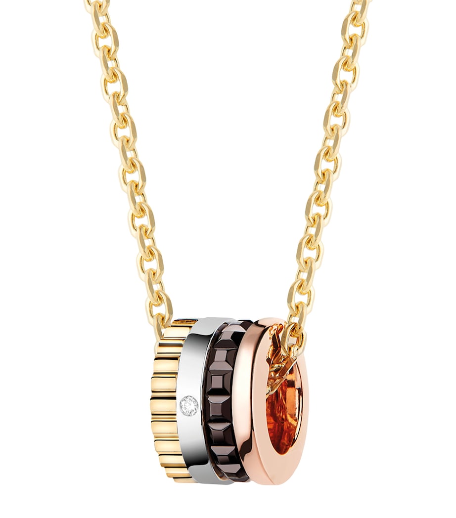 Extra Small Mixed Gold and Diamond Quatre Classique Pendant MULTI Image 3