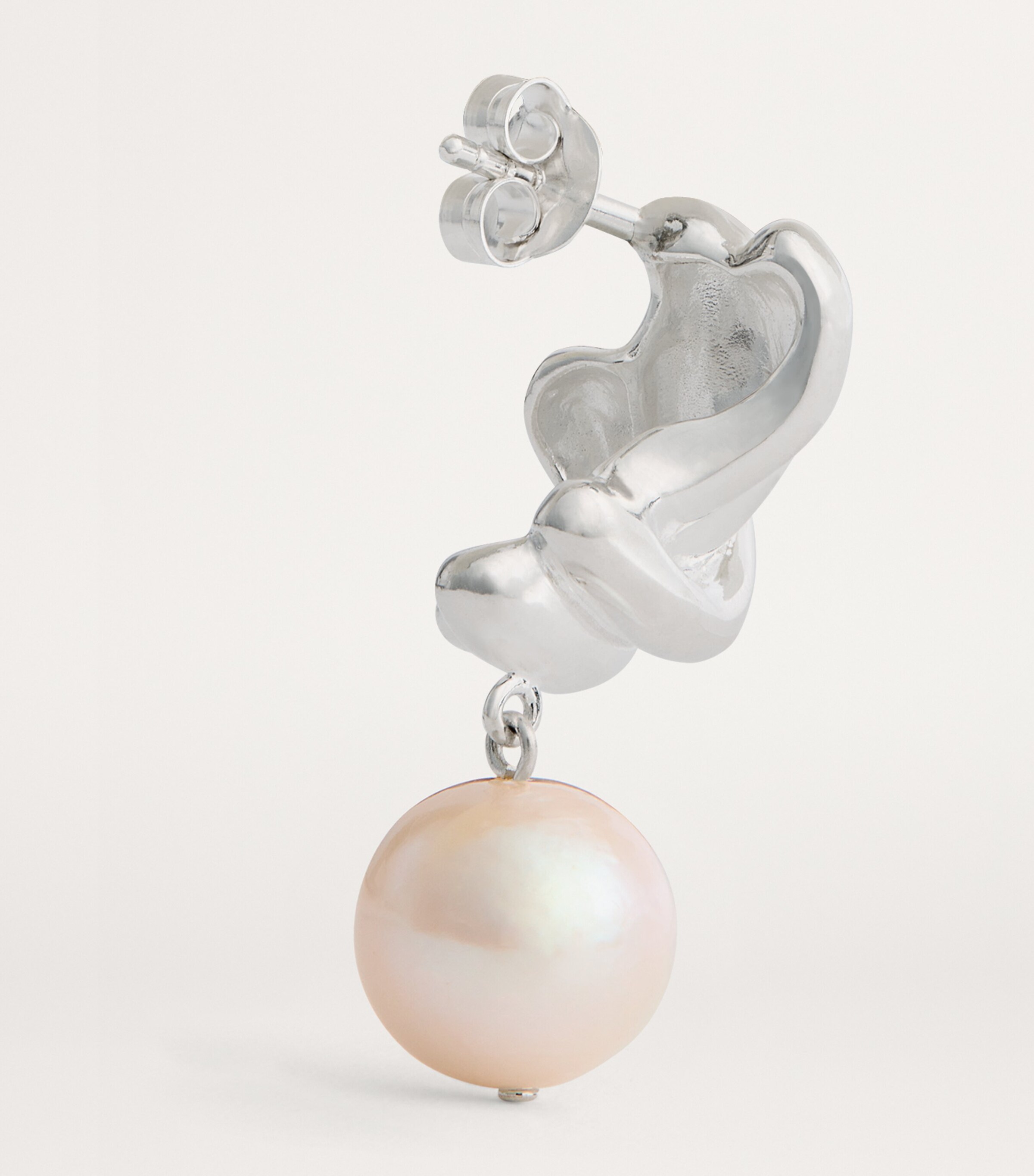Completedworks Sterling Silver and Freshwater Pearl Drop Earrings Silver Image 4