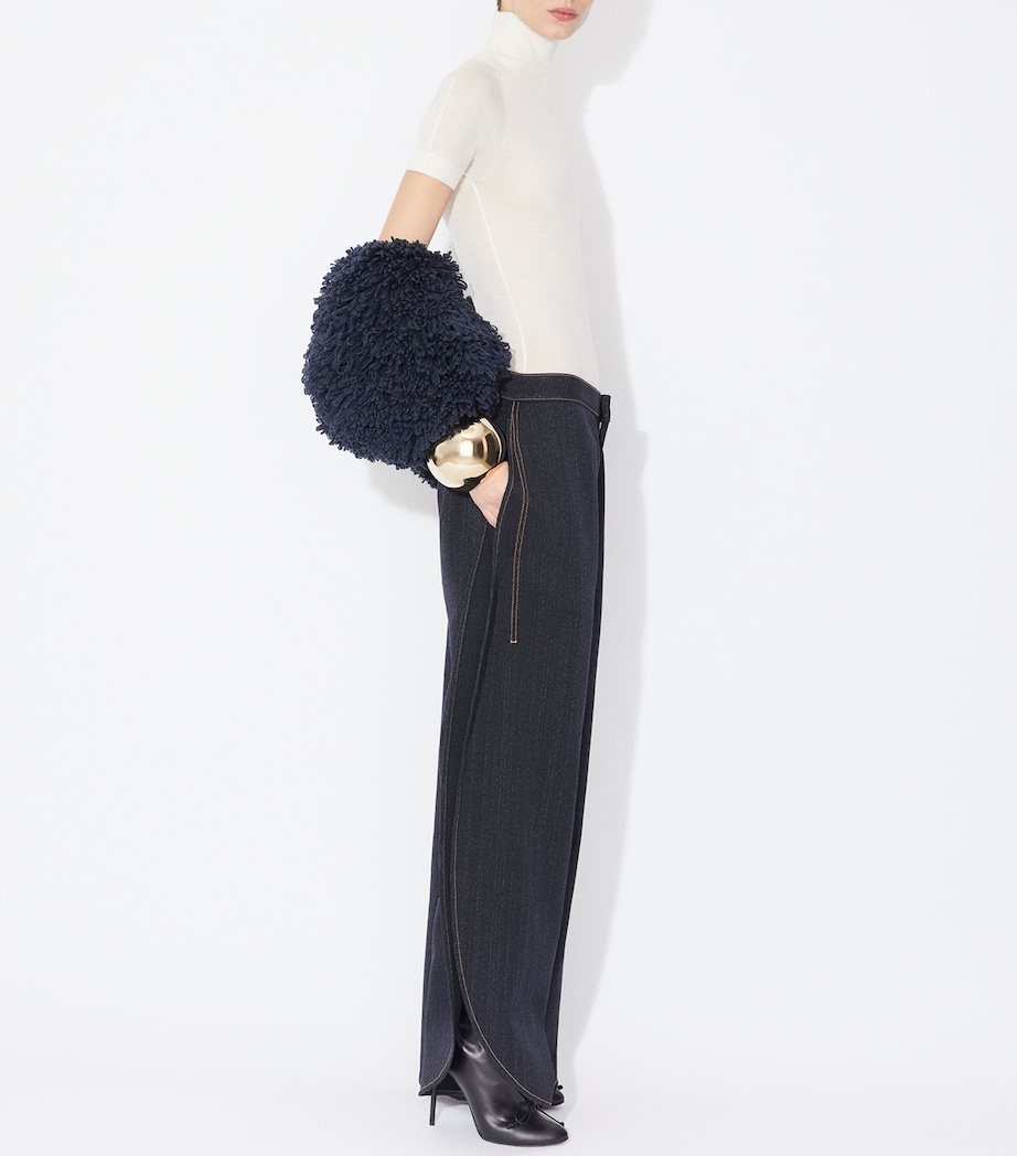 Side-Slit Round-Leg Jeans NUIT Image 4