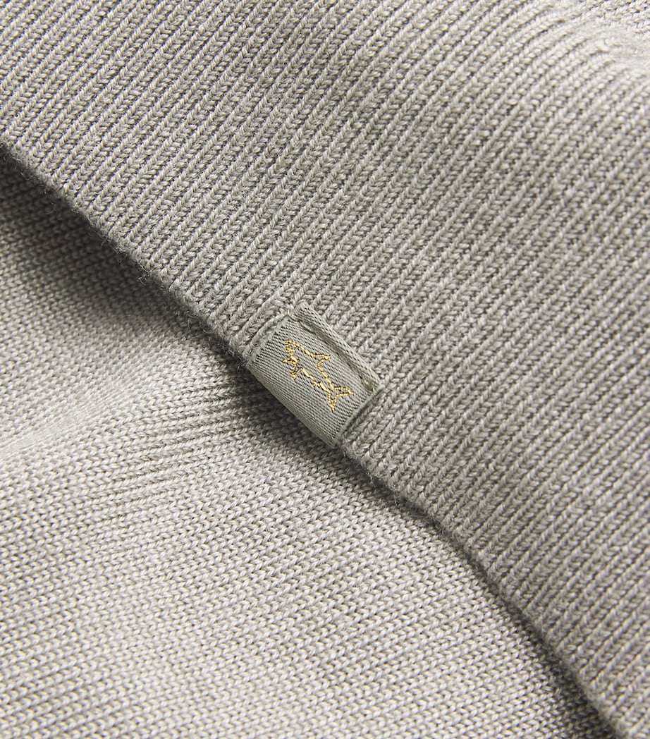 Virgin Wool-Silk Roll-Neck Sweater 445GREY-GREEN Image 5