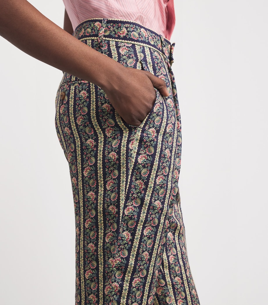 Vivienne Westwood Womens Linen Floral Ray Trousers Flowers Image 5