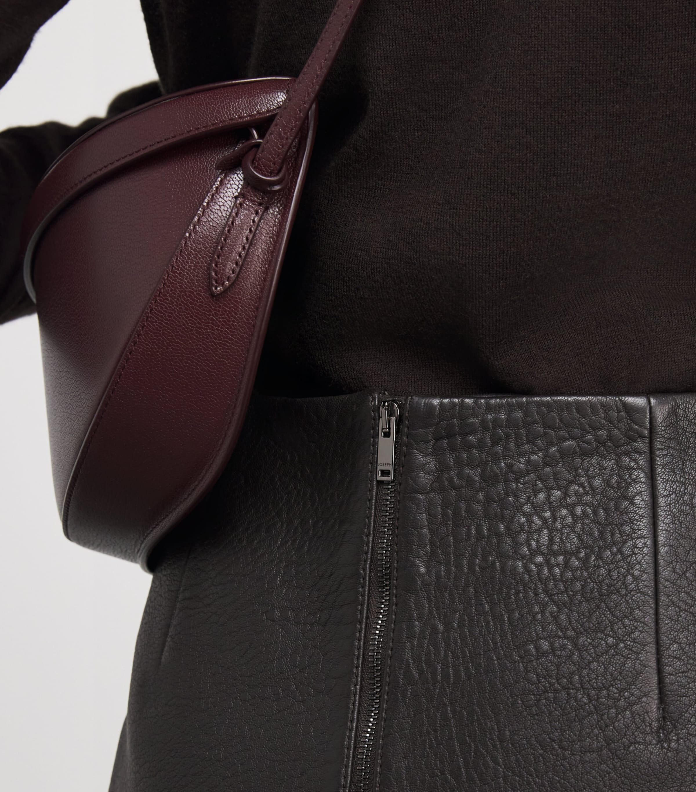 Leather Shroff Midi Skirt COCOA Image 6