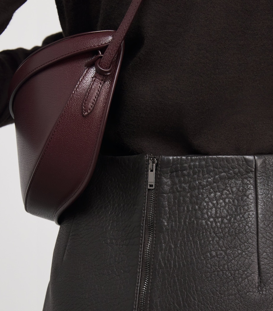 Leather Shroff Midi Skirt COCOA Image 6