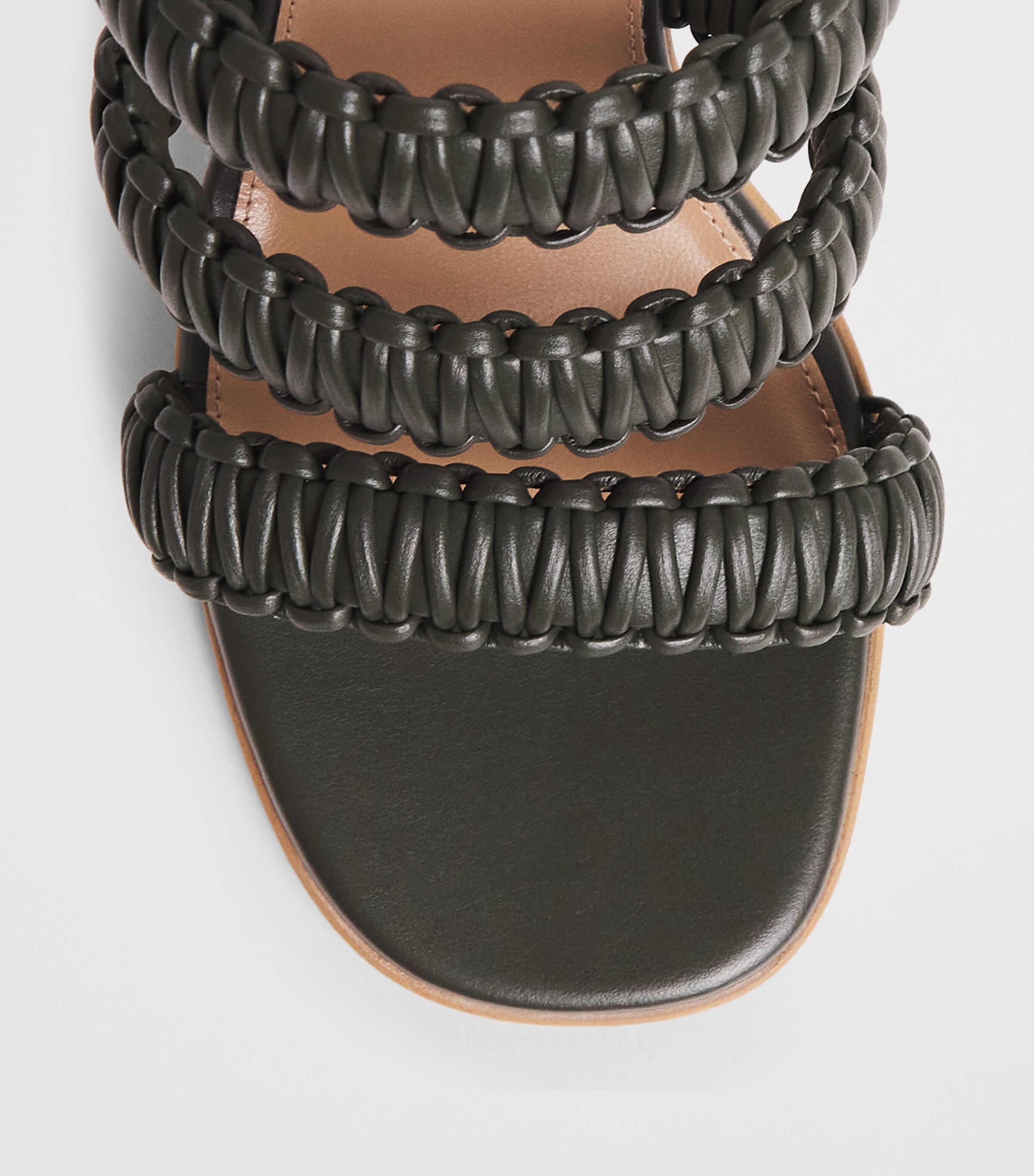 Joseph Leather Noor Heeled Sandals 75 Palm Leaf Image 6