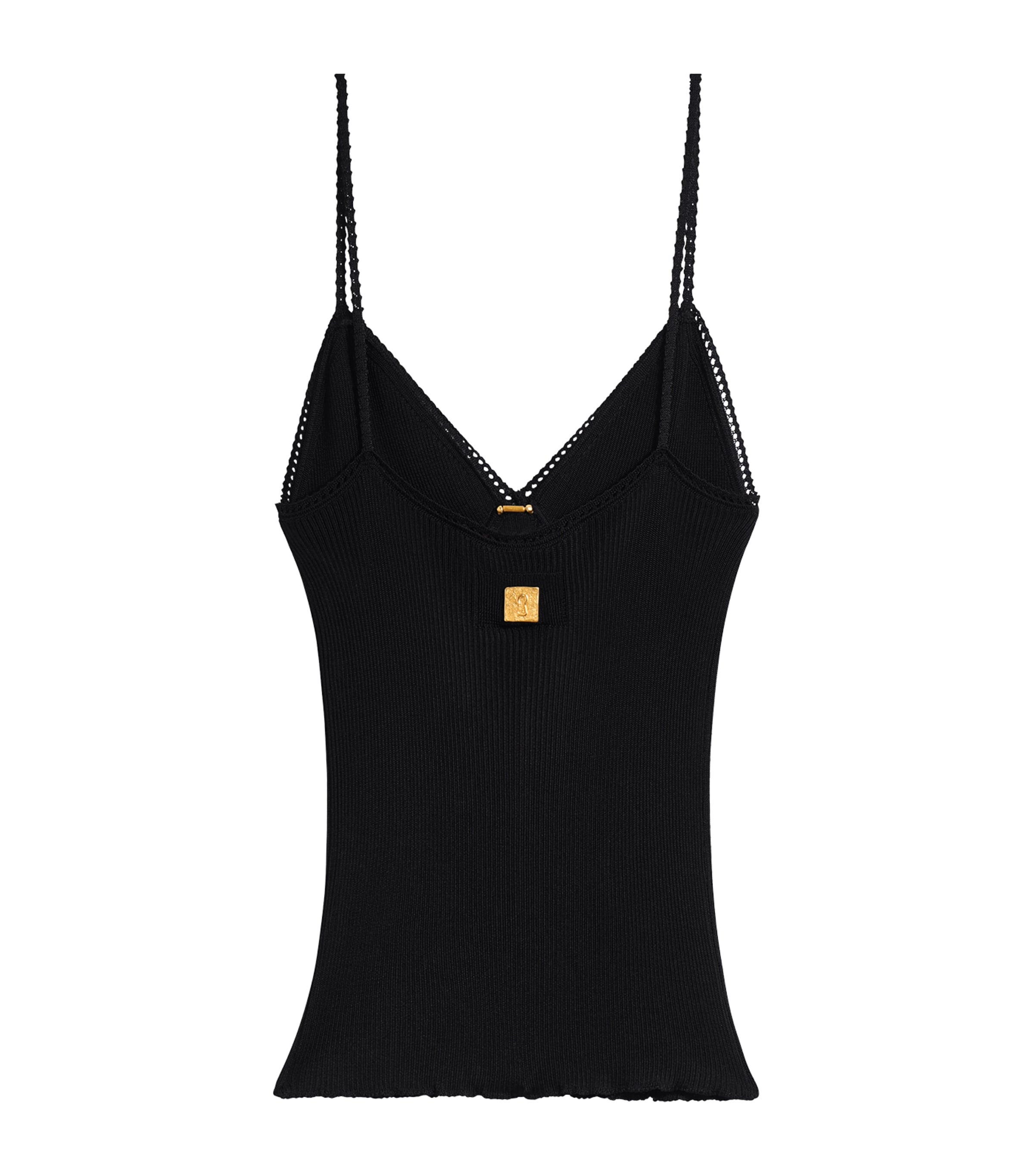 Silk Pierced Tank Top 999 BLACK Image 6
