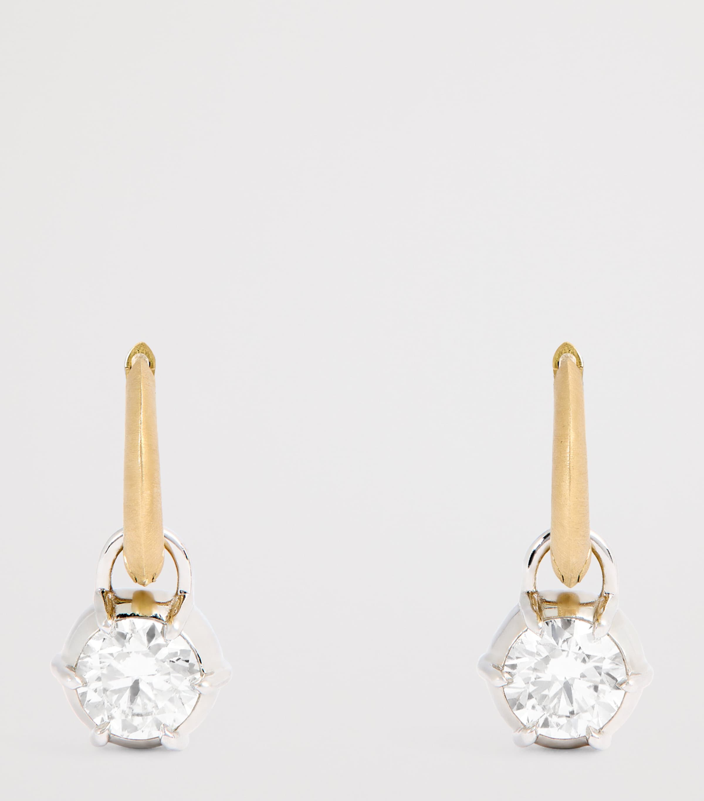 Yellow Gold and Diamond Sienna Huggie Earrings YELLOW GOLD Image 3