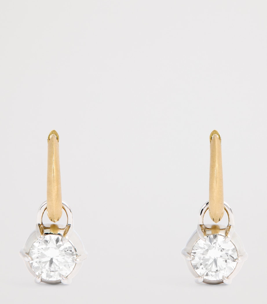 Yellow Gold and Diamond Sienna Huggie Earrings YELLOW GOLD Image 3