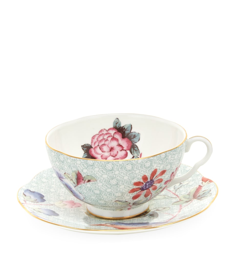 Cuckoo Teacup and Saucer GREEN Image 2