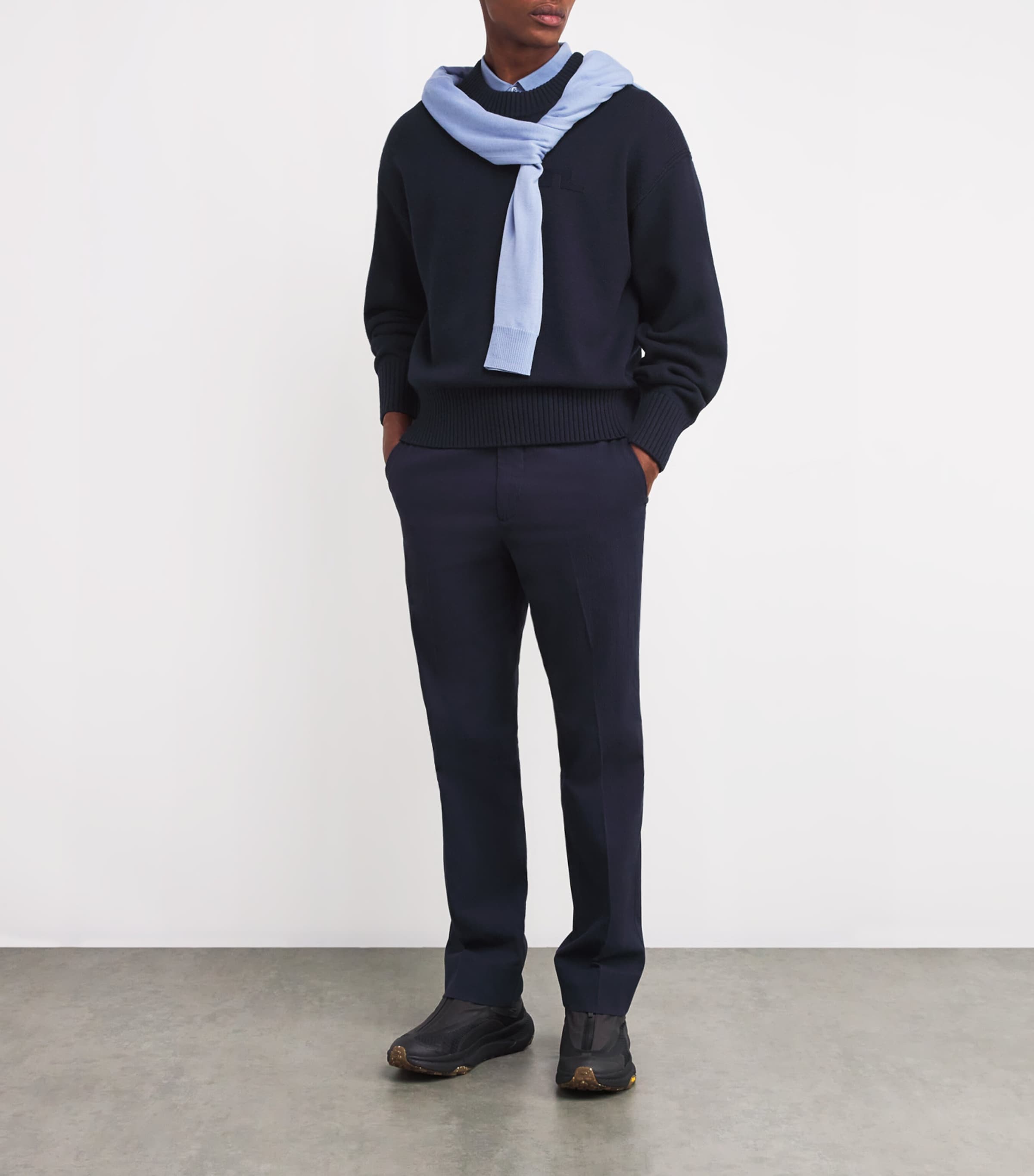 J Lindeberg Mens Wool-BCI Cotton Eddy Sweater Jl Navy Image 2