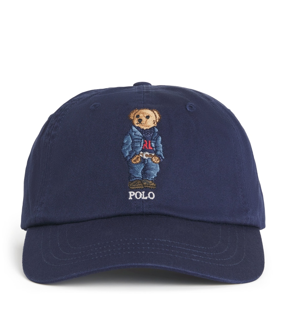 Cotton Polo Bear Baseball Cap NAVY Image 1
