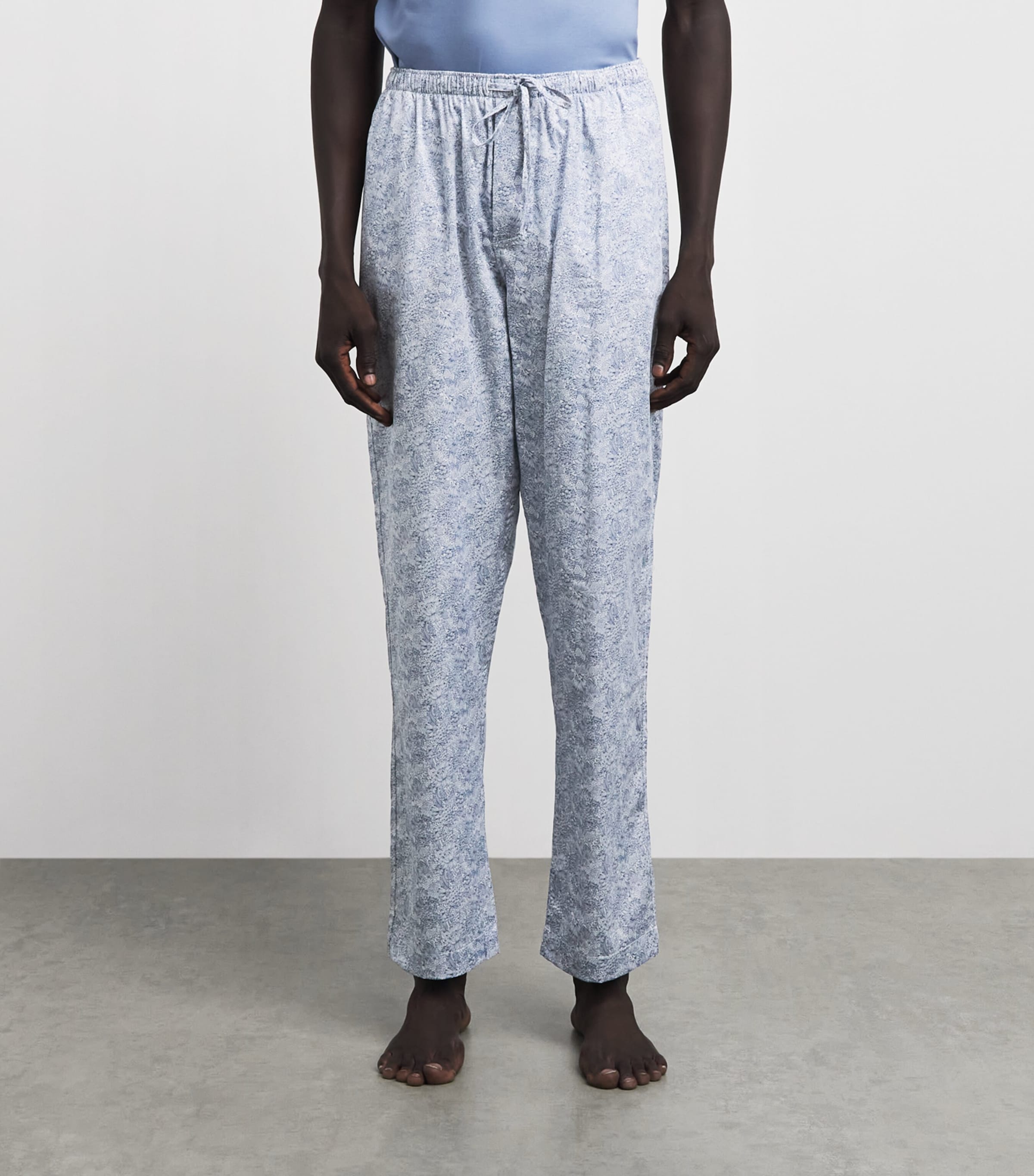 Zimmerli Mens Cotton Printed Pyjama Trousers Stenciled Floral Image 4