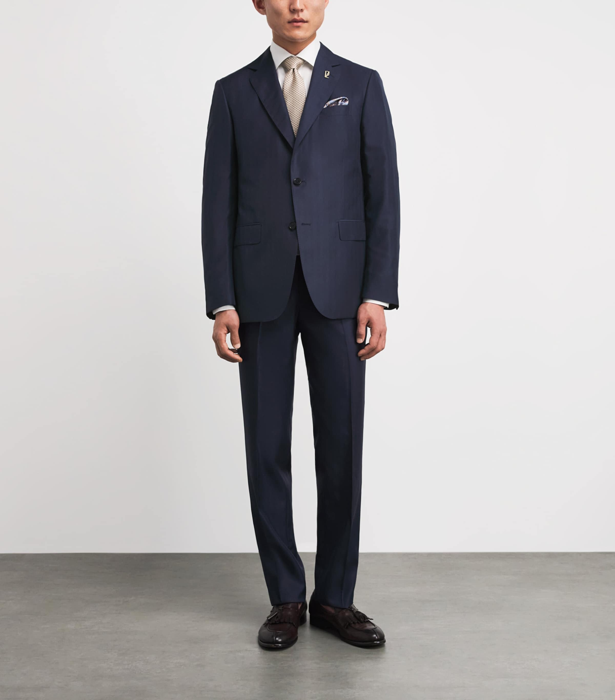Pal Zileri Mens Wool-Silk Vicenza 2-Piece Suit Blue Image 2