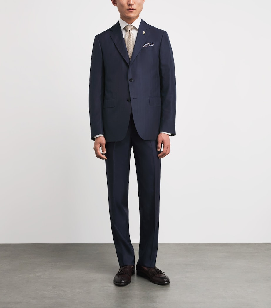 Pal Zileri Mens Wool-Silk Vicenza 2-Piece Suit Blue Image 2