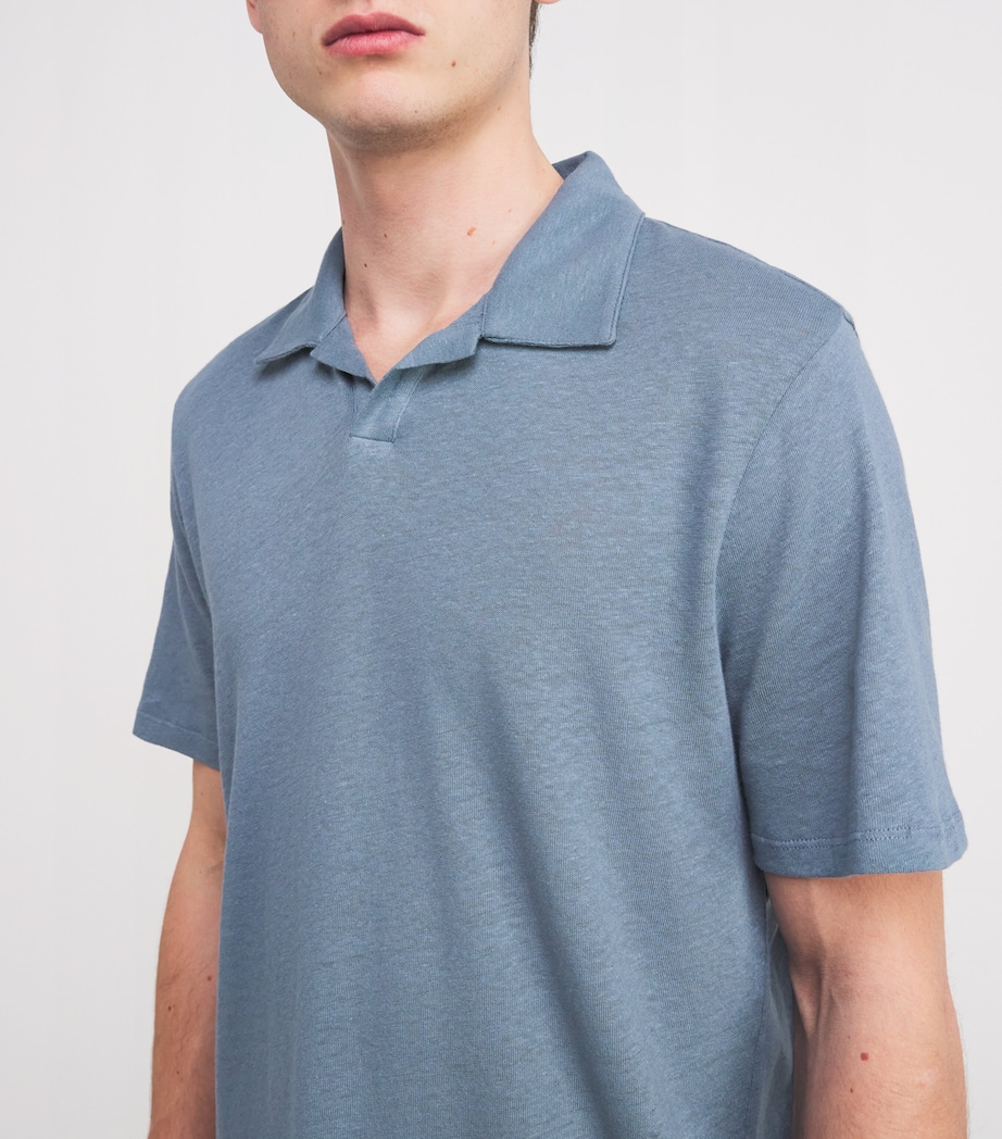 Linen-Cotton Jersey Shelton Polo Shirt FJORD VALLEY Image 6