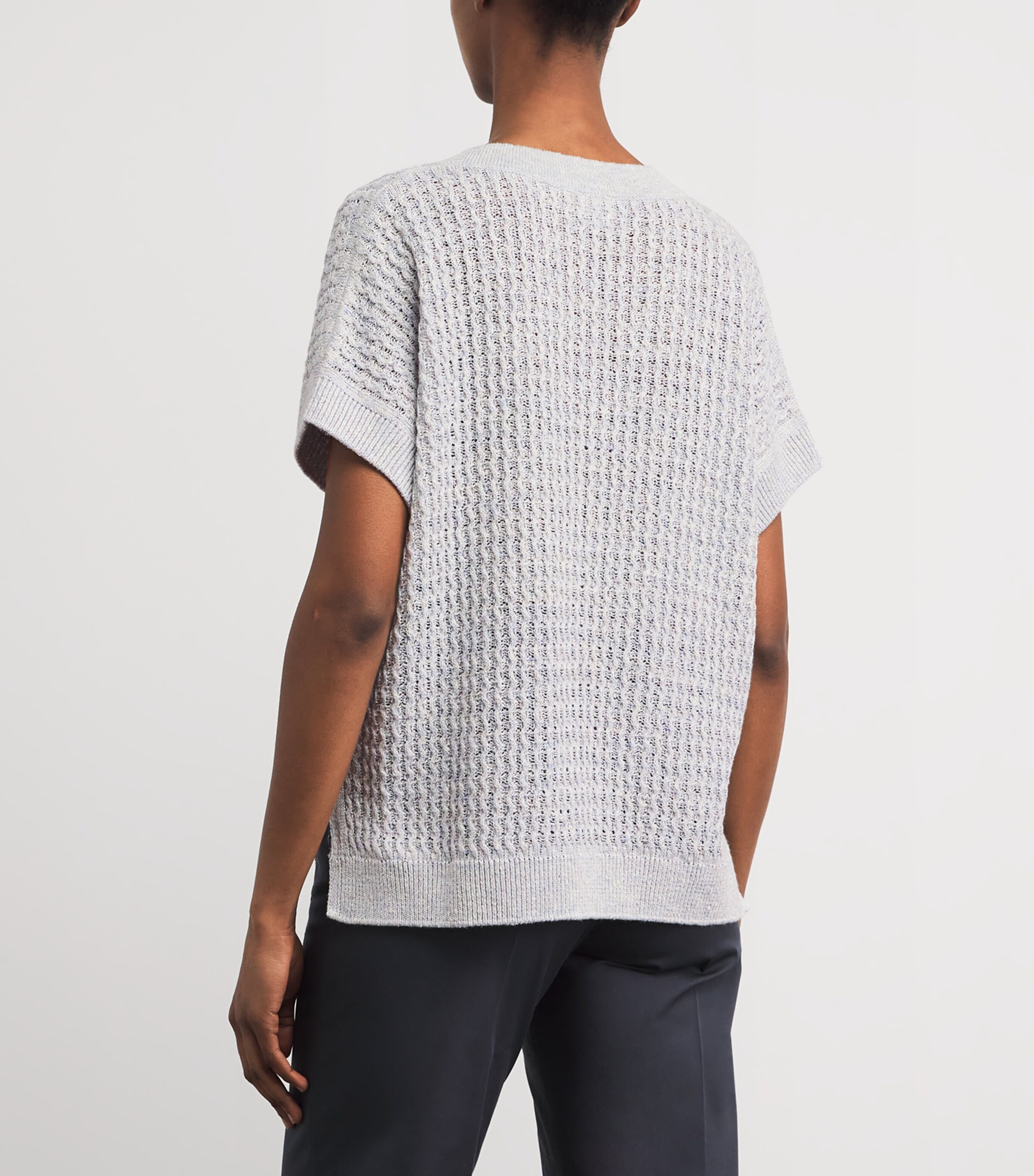 Eleventy Womens Cotton-Silk Short-Sleeve Sweater Nuvola Image 5