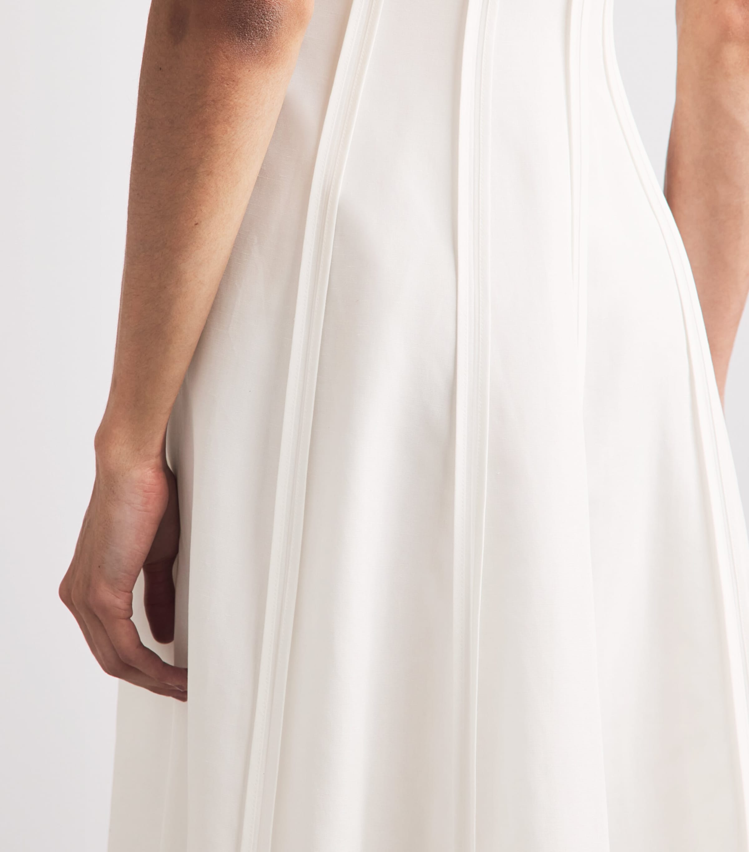 Róhe Womens Cotton Poplin Sculptural Midi Dress Optic White Image 5