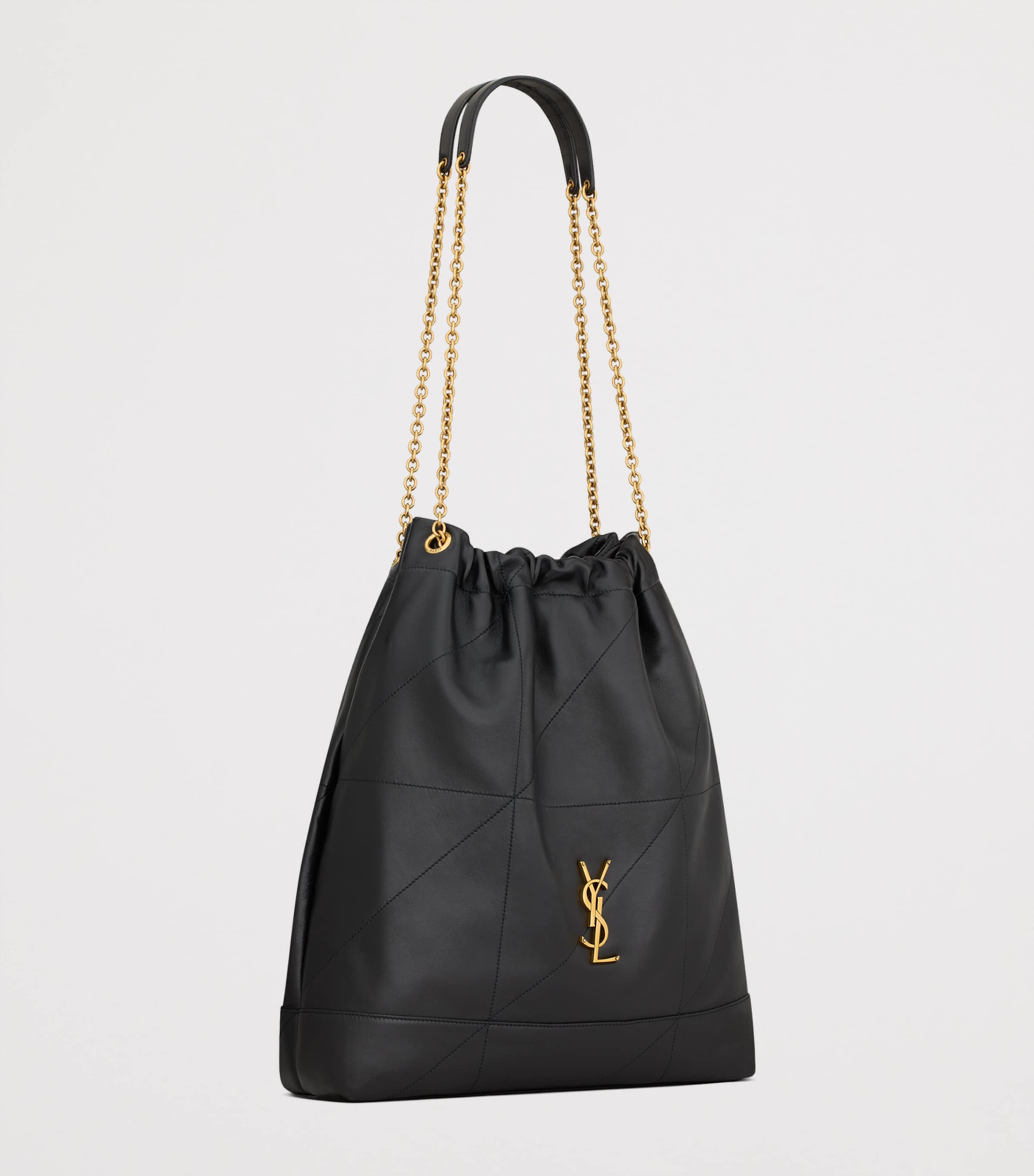 Saint Laurent Black Large Leather Jamie Pochon Shoulder Bag