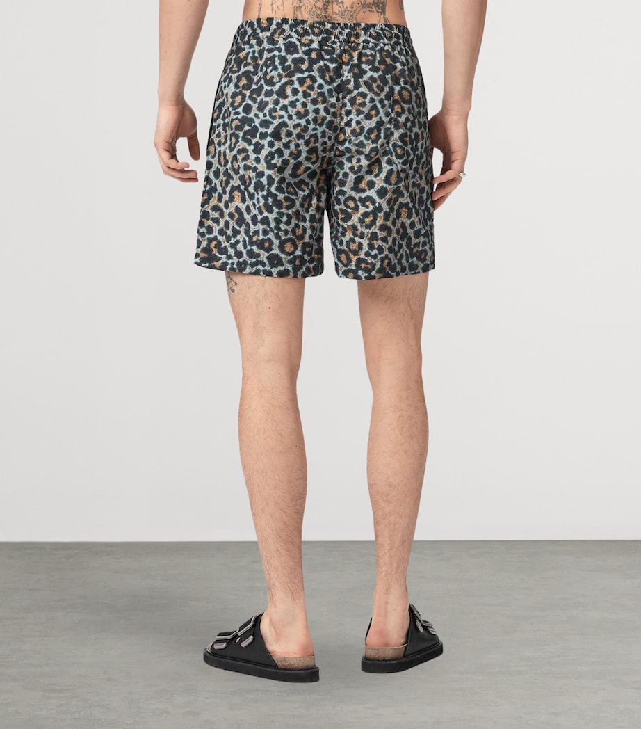 AllSaints Mens Leopard Print Silesia Swim Shorts Clouded Grey Image 4