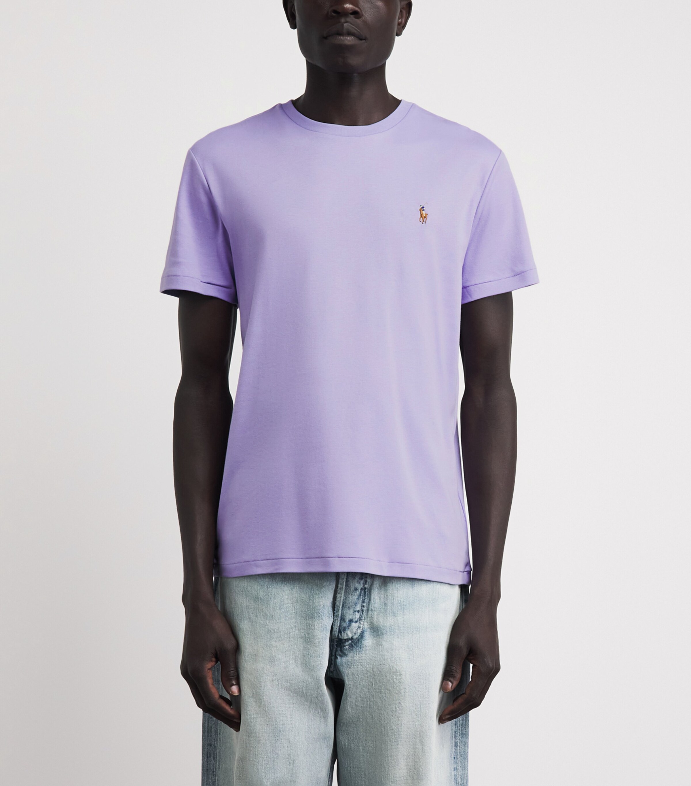 Polo Ralph Lauren Mens Pima Cotton Polo Pony T-Shirt Powder Purple Image 4