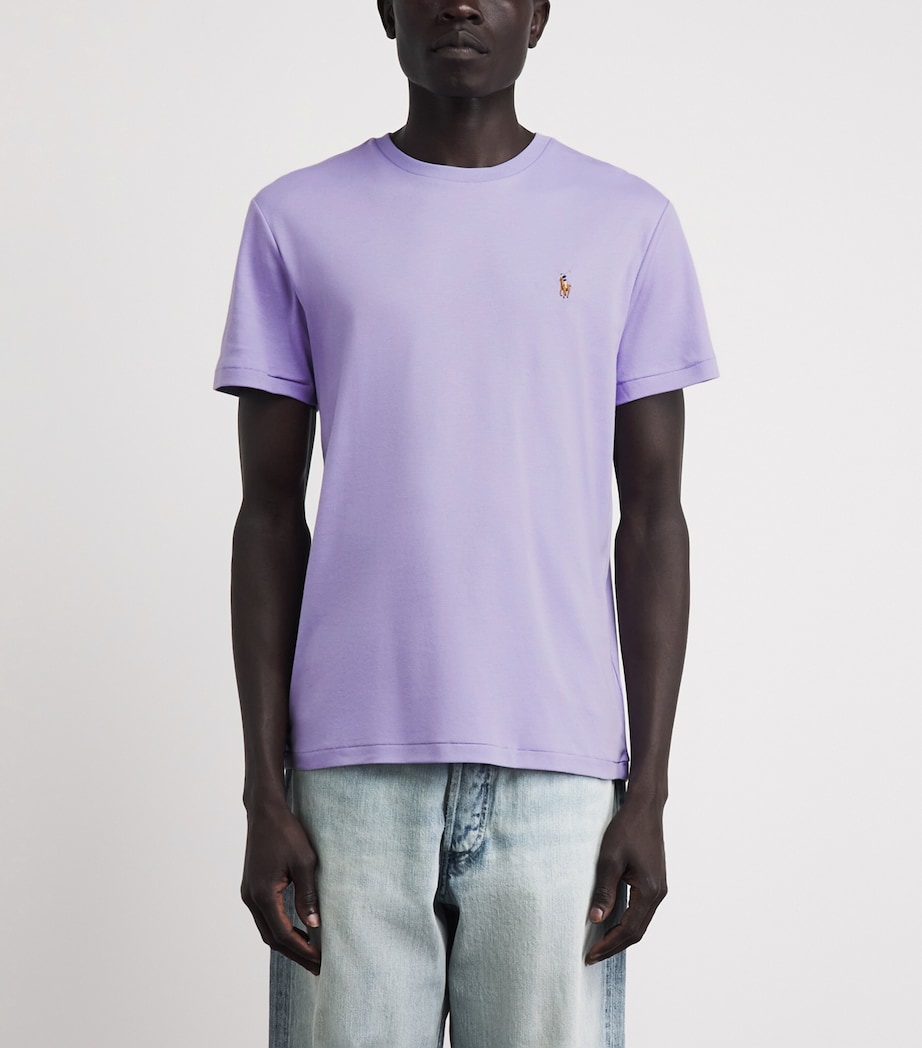 Polo Ralph Lauren Mens Pima Cotton Polo Pony T-Shirt Powder Purple Image 4