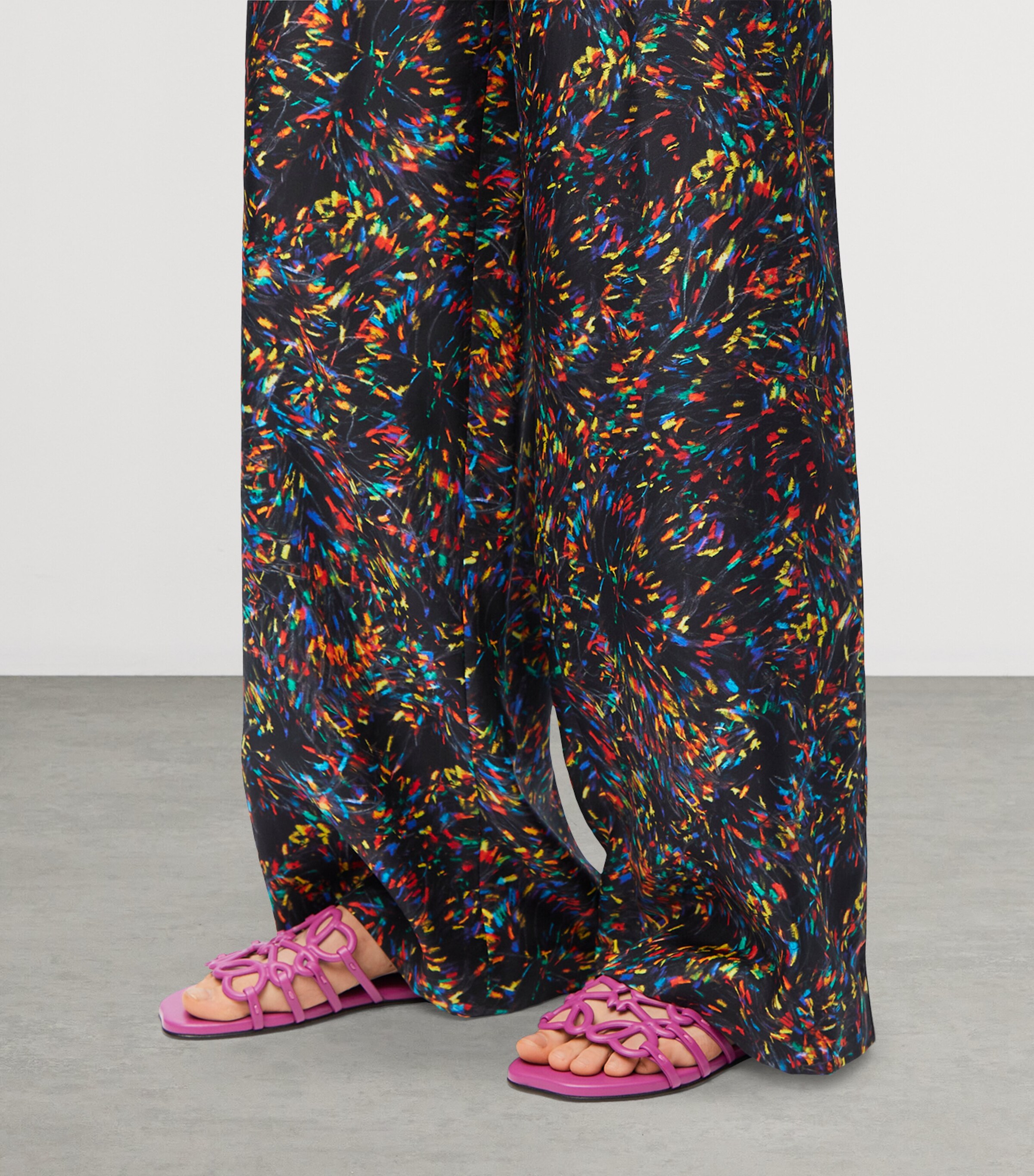 x Paula's Ibiza Leather Petal Anagram Slides FUCHSIA Image 2