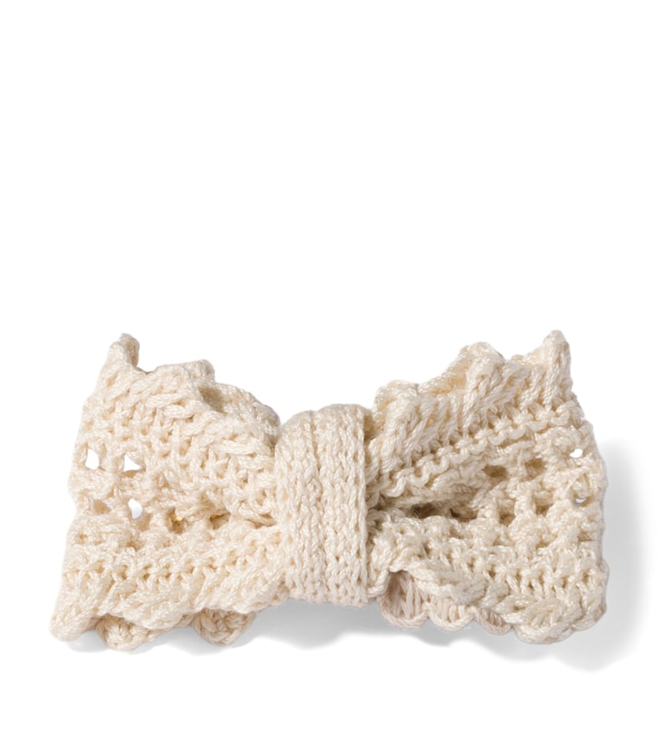 Miu Miu Crochet Bow Hair Clip Neutral Image 1