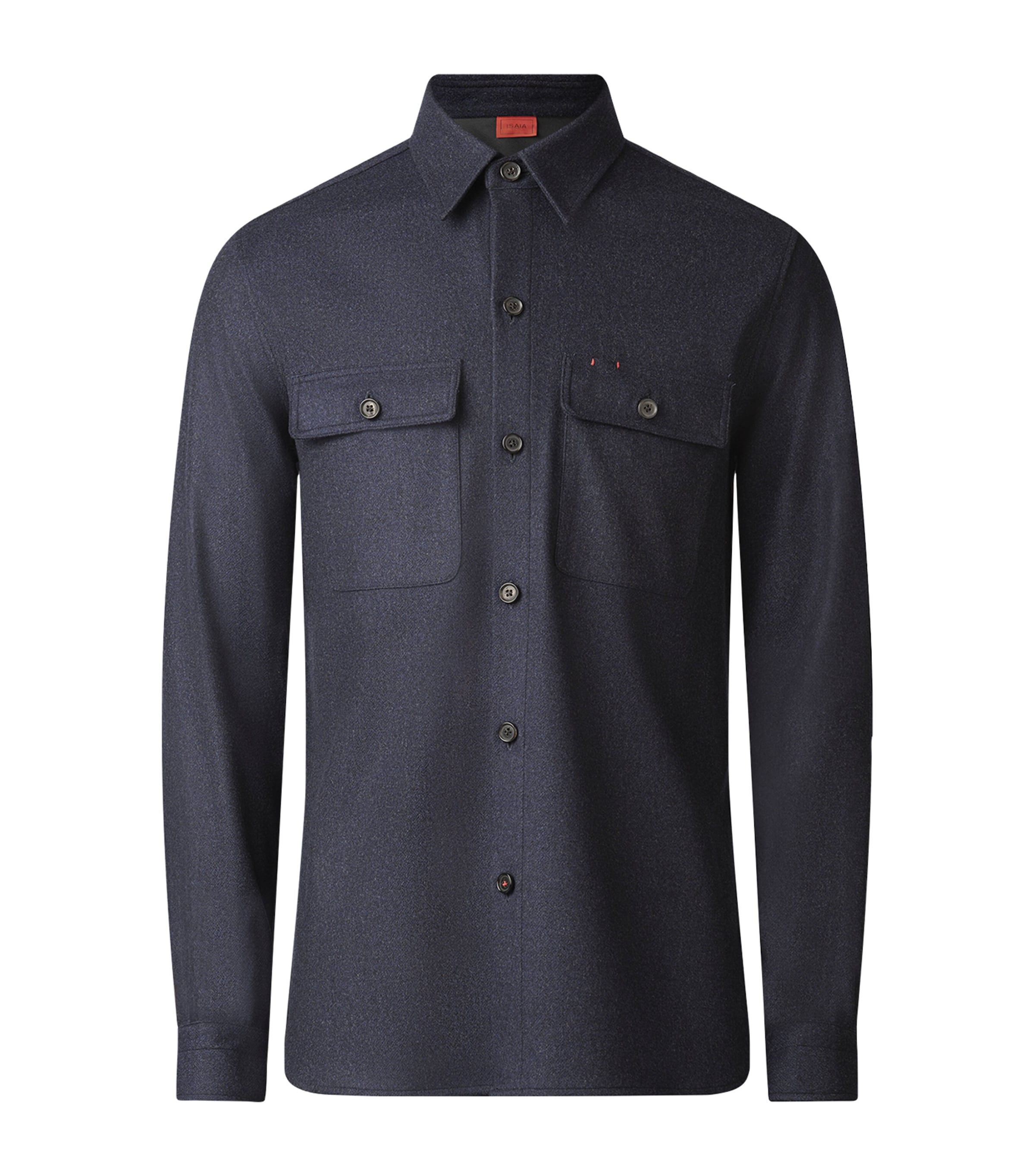 Isaia Wool-cashmere Overshirt In Blue