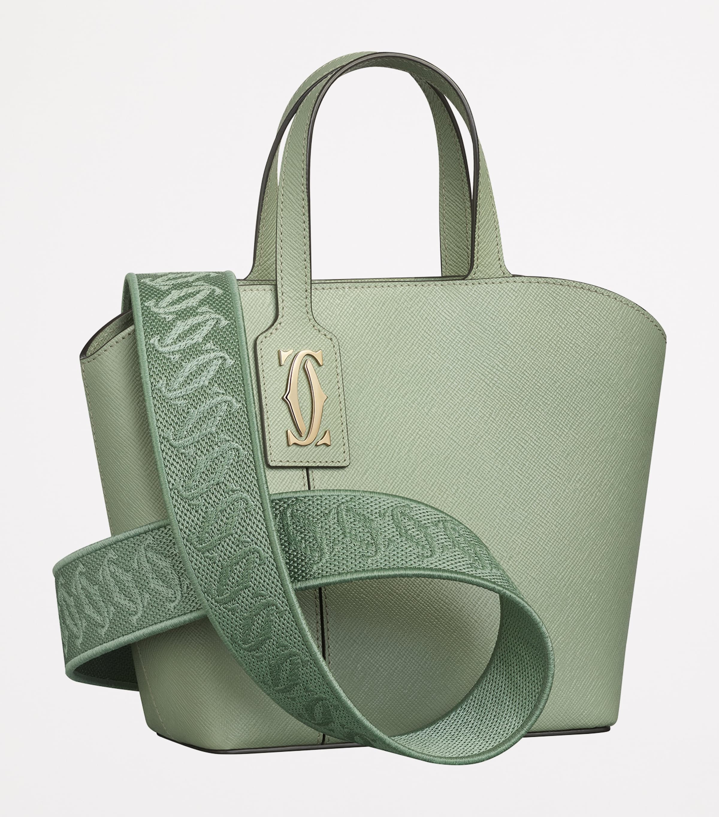 Mini Leather C de Cartier Tote Bag SAGE GREEN Image 3