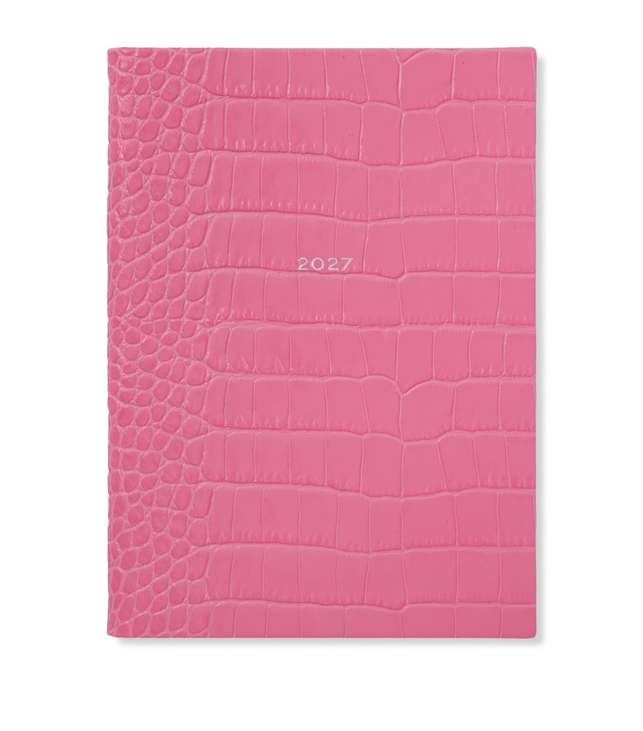 Smythson Leather Soho Weekly Diary 2027 Flamingo Image 1
