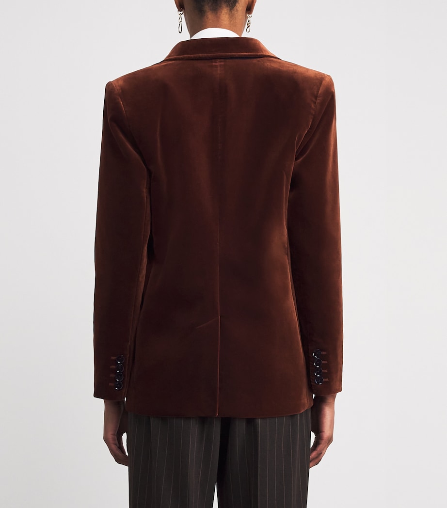 Velvet Single-Breasted Blazer CHESTNUT Image 4