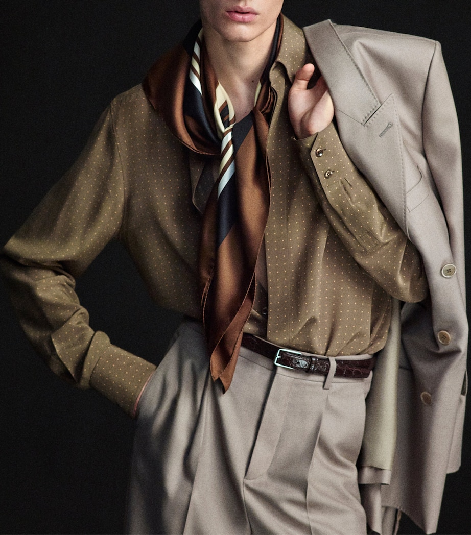 Silk Geometric Print Scarf 2978 Image 4