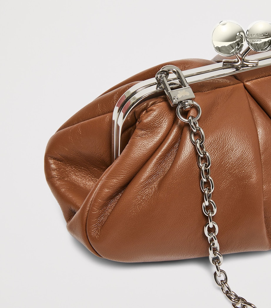 Weekend Max Mara Small Leather Pasticcino Clutch Bag Tobacco Image 4